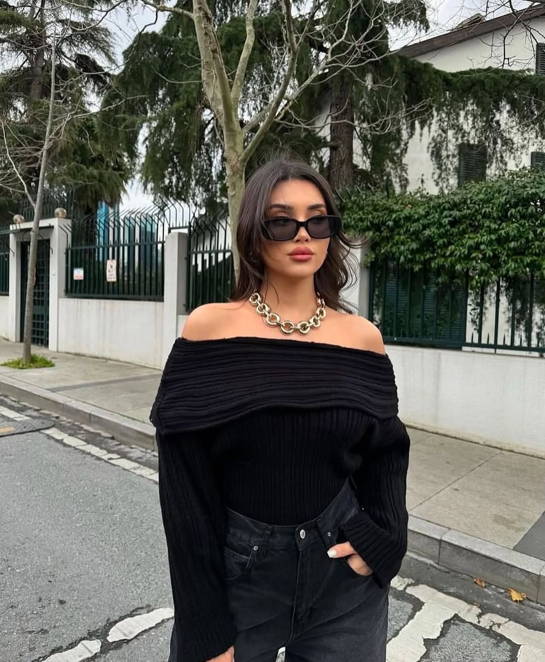 Off shoulder sweater